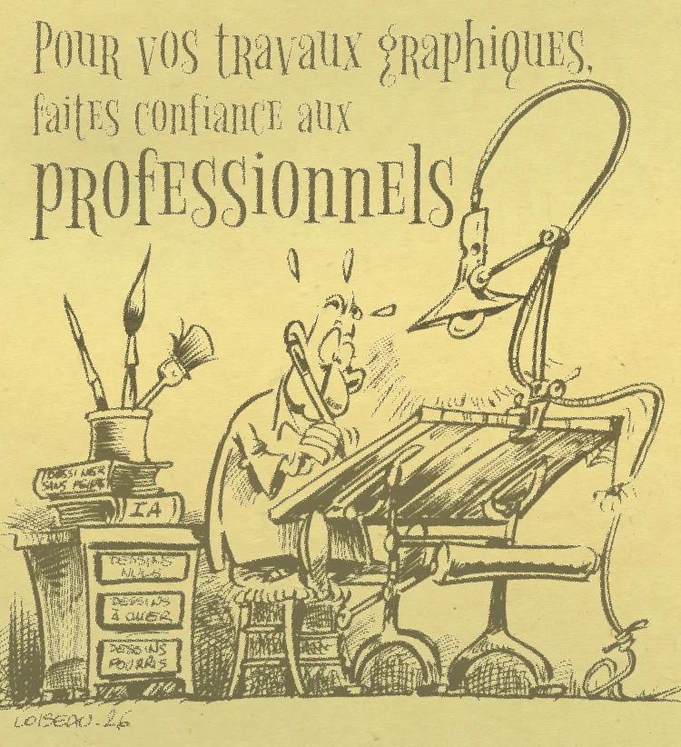 dessinateur au travail